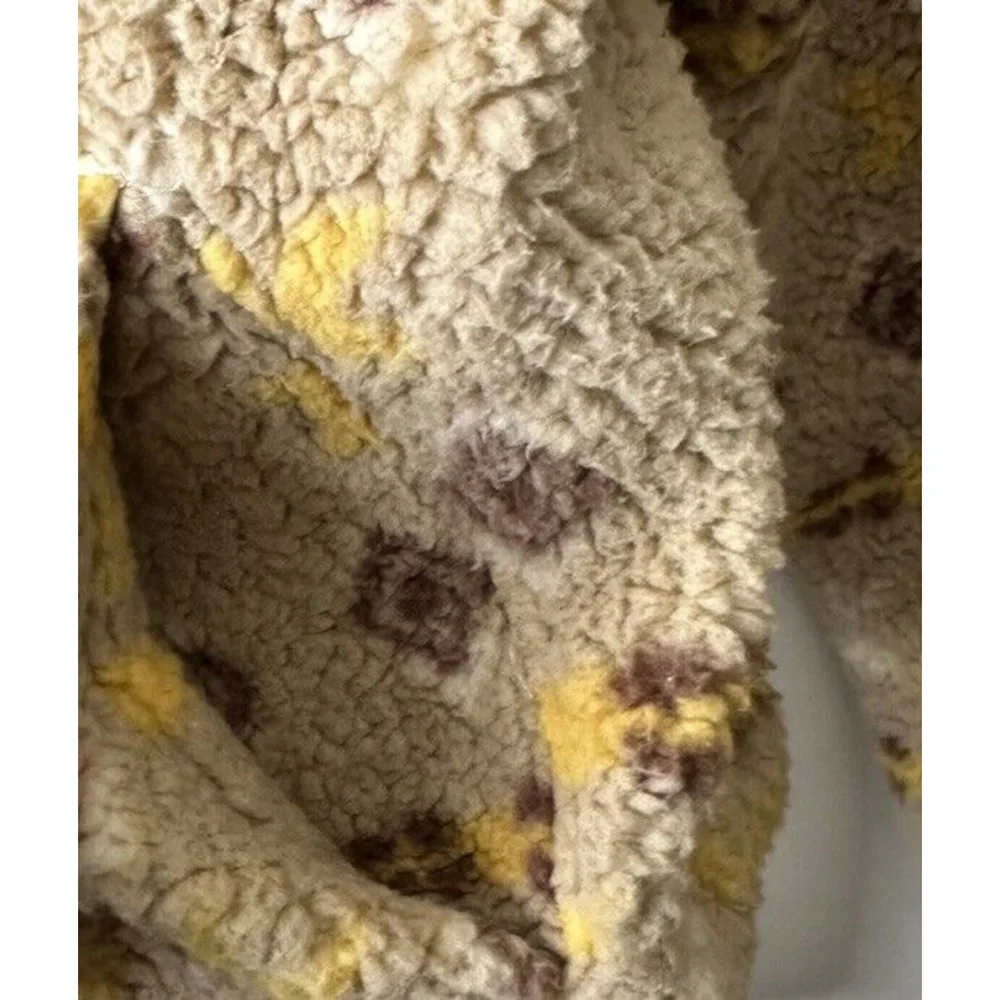 Love Tree Sherpa Jacket Aztec Print Zip Up Womens Large Teddy Bear Soft Gorpcore